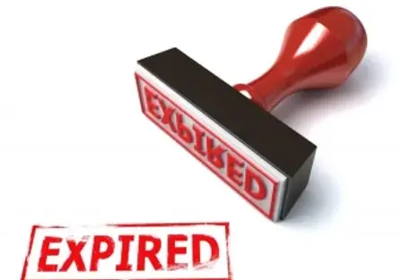 a red stamp with the word "expired" written on it