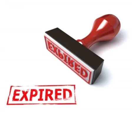 a red stamp with the word "expired" written on it