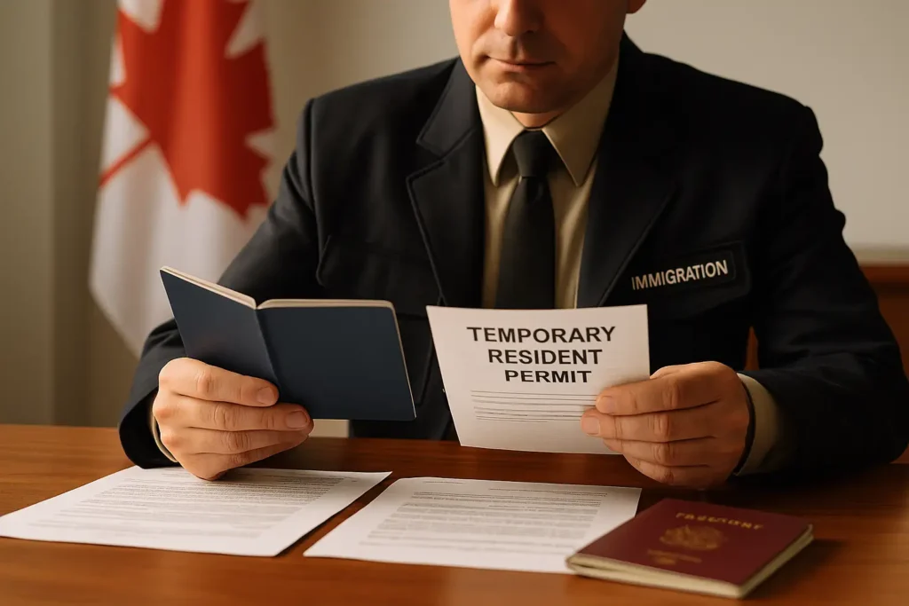 A man examining two sheets of paper.