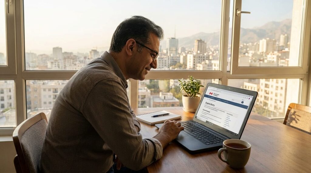 Iranian professional checking Express Entry eligibility online